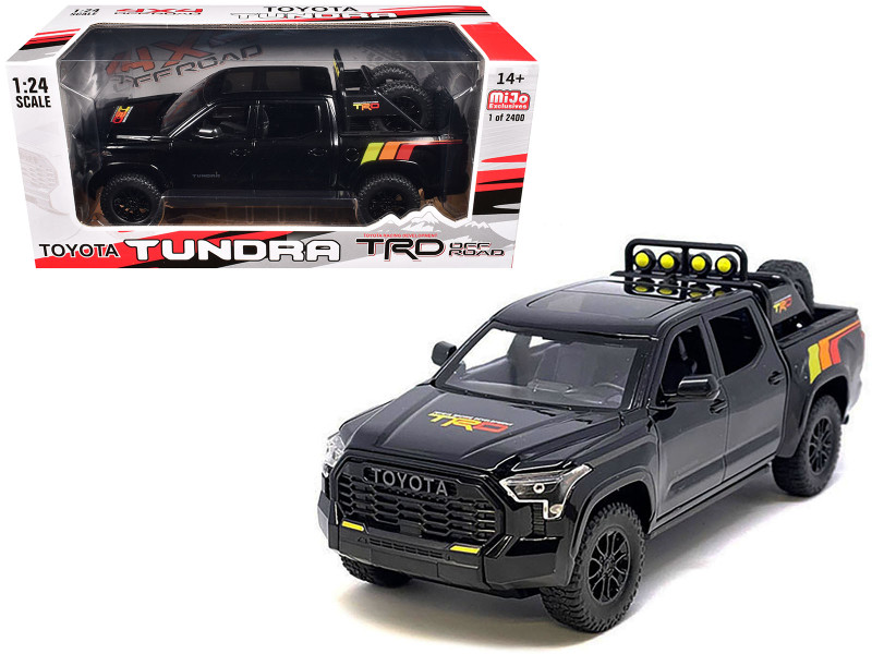 2023 Toyota Tundra TRD 4x4 Pickup Truck Black with TRD Stripes with Sunroof and Wheel Rack Limited Edition to 2400 pieces Worldwide 1/24 Diecast Model Car H08555-MJS04