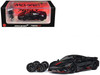 McLaren 765LT Matt Black with Red Accents and Extra Wheels 1/64 Diecast Model Car CM Model CM64-765LT-14