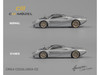 Pagani Huayra Codalunga Silver Metallic with Sunroof and Extra Wheels 1/64 Diecast Model Car CM Model CM64-CODALUNGA-03