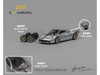 Pagani Huayra Codalunga Silver Metallic with Sunroof and Extra Wheels 1/64 Diecast Model Car CM Model CM64-CODALUNGA-03