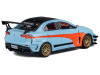 Mitsubishi Lancer Evolution X Varis RHD Right Hand Drive Light Blue with Black Top and Orange Stripes 1/64 Diecast Model Car CM Model CM64-EVOX-01