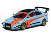 Mitsubishi Lancer Evolution X Varis RHD Right Hand Drive Light Blue with Black Top and Orange Stripes 1/64 Diecast Model Car CM Model CM64-EVOX-01