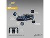 Pagani Huayra Tricolore Blue Carbon Metallic with Black Carbon Top and Italian Flag Stripes 1/64 Diecast Model Car CM Model CM64-HUAYRATRICOLORE-01