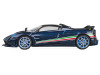 Pagani Huayra Tricolore Blue Carbon Metallic with Black Carbon Top and Italian Flag Stripes 1/64 Diecast Model Car CM Model CM64-HUAYRATRICOLORE-01