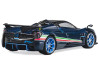 Pagani Huayra Tricolore Blue Carbon Metallic with Black Carbon Top and Italian Flag Stripes 1/64 Diecast Model Car CM Model CM64-HUAYRATRICOLORE-01