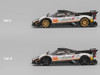 Pagani Zonda Revolucion White and Carbon with Extra Wheels 1/64 Diecast Model Car CM Model CM64-REVOLUCION-08