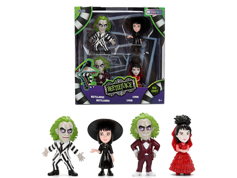 Set of 4 Diecast Figures  Beetlejuice 1988 Movie Metalfigs Series Jada 36694