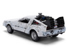 DMC DeLorean Time Machine Brushed Metal Frost Version Back to the Future 1985 Movie 40th Anniversary Special Packaging Hollywood Rides Series 1/32 Diecast Model Car Jada 36848