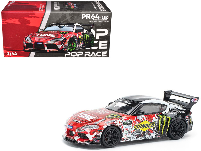 Toyota Pandem GR Supra RHD Right Hand Drive Daigo Saito D1 Grand Prix 2024 1/64 Diecast Model Car Pop Race PR640180
