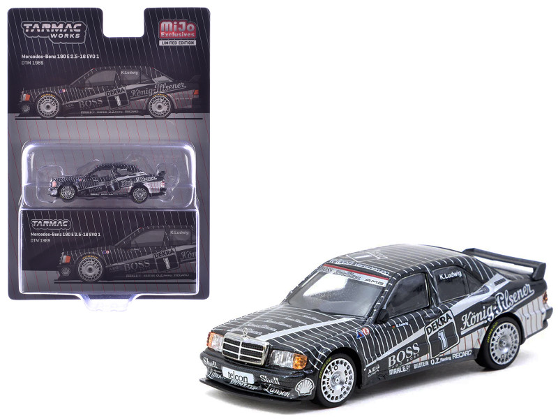 Mercedes Benz 190 E 2 5 16 EVO 1 #1 Klaus Ludwig Deutsche Tourenwagen Meisterschaft DTM 1989 Global64 Series 1/64 Diecast Model Tarmac Works T64G-057-89DTM01