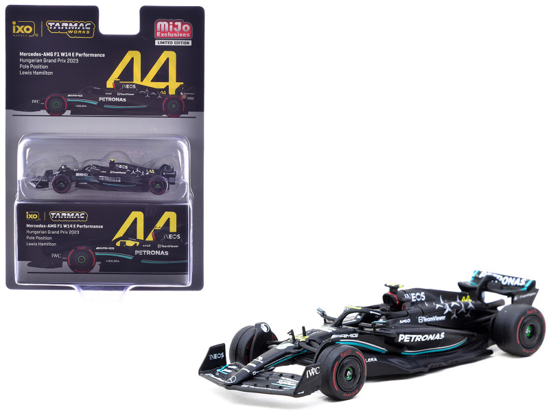 Mercedes AMG F1 W14 E Performance #44 Lewis Hamilton Pole Position Formula One F1 Hungarian GP 2023 Global64 Series 1/64 Diecast Model Car Tarmac Works T64G-F064-LH1