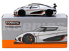 Koenigsegg Agera RS Moon Silver Metallic with Black and Orange Stripes Global64 Series 1/64 Diecast Model Tarmac Works T64G-TL005-MS