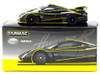Pagani Huayra R Matt Black with Silver Accents and Yellow Stripes Global64 Series 1/64 Diecast Model Tarmac Works T64G-TL035-MBS