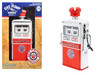 1954 Tokheim 350 Twin Gas Pump Red Crown Gasoline White and Red Vintage Gas Pumps Series 17 1/18 Diecast Replica Greenlight 14170C