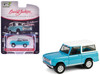 1966 Ford Bronco Custom SUV Turquoise Blue with White Top Barrett Jackson Series 15 1/64 Diecast Model Car Greenlight 37320A