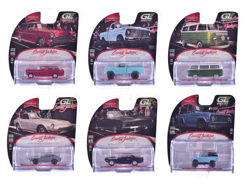 Barrett Jackson Series 16 Set of 6 Cars 1/64 Diecast Model Cars Greenlight 37330SET