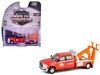 2022 Ram 3500 Dually Wrecker Tow Truck Ignition Towing Co Red and Orange Dually Drivers Series 16 1/64 Diecast Model Car Greenlight 46160E