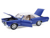 1966 Pontiac GTO Barrier Blue with White Top and Interior 1/18 Diecast Model Car Highway 61 HWY-18047