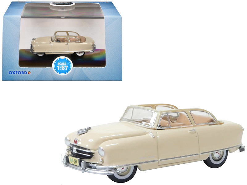 1950 Nash Rambler Custom Landau Convertible Open Champagne Ivory 1/87 (HO) Scale Diecast Model Car Oxford Diecast 87NR50002