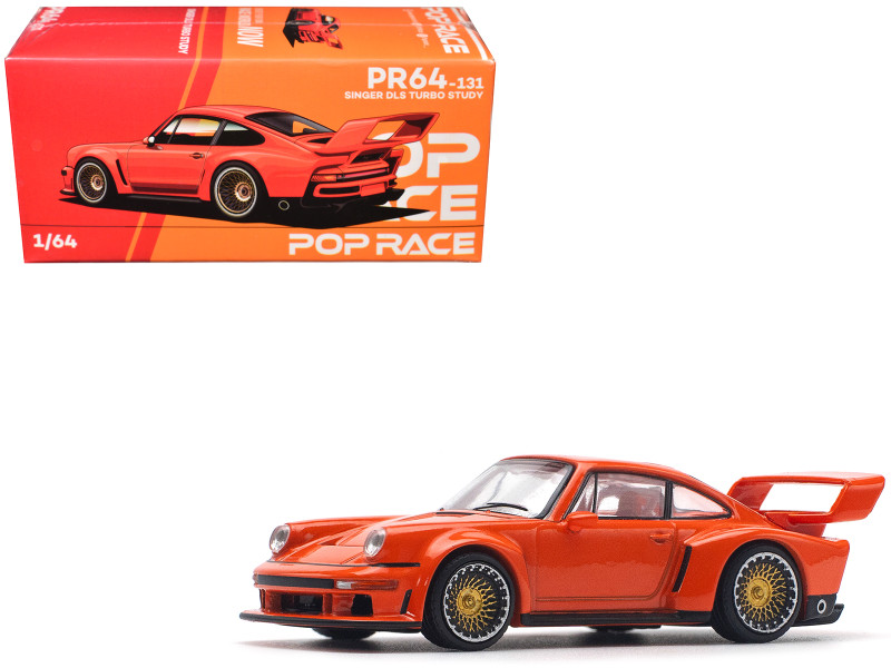 Singer DLS Turbo Study Orange Metallic 1/64 Diecast Model Car Pop Race PR640131