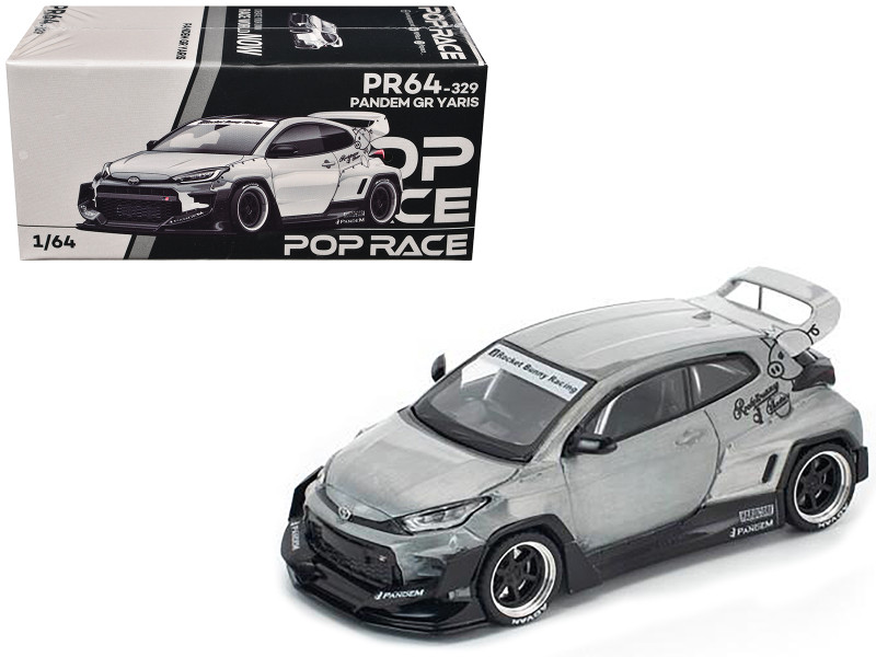 Toyota Pandem GR Yaris RHD Right Hand Drive Raw Metal 1/64 Diecast Model Car Pop Race PR640329