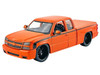 2006 Chevrolet Silverado Custom Pickup Truck Orange Metallic with Black Stripes Die Cast Collection Series 1/25 Diecast Model Car Motormax 79039-MOR