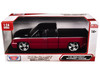 2006 Chevrolet Silverado Custom Pickup Truck Red Metallic and Black with Silver Stripes Die Cast Collection Series 1/25 Diecast Model Car Motormax 79039-RDBK