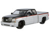 2006 Chevrolet Silverado Custom Pickup Truck Silver Metallic and Black with Red Stripes Die Cast Collection Series 1/25 Diecast Model Car Motormax 79039-SLBK