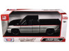 2006 Chevrolet Silverado Custom Pickup Truck Silver Metallic and Black with Red Stripes Die Cast Collection Series 1/25 Diecast Model Car Motormax 79039-SLBK
