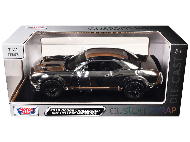 2018 Dodge Challenger SRT Hellcat Widebody Chrome Custom Wrap Series 1/24 Diecast Model Car Motormax 79095