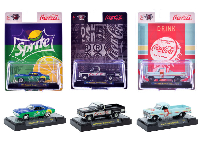 Sodas Set of 3 pieces Release 55 Limited Edition to 10000 pieces Worldwide 1/64 Diecast Model Cars M2 Machines 52500-A55