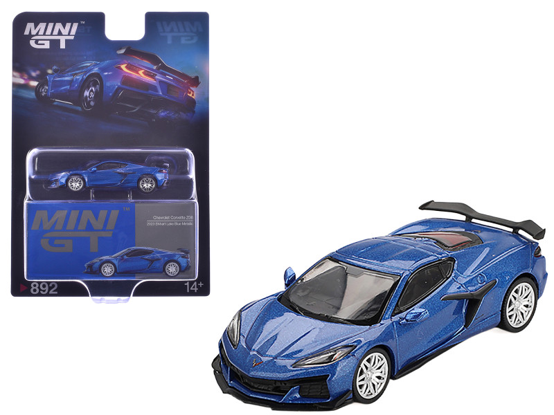 2023 Chevrolet Corvette Z06 Elkhart Lake Blue Metallic Limited Edition 1/64 Diecast Model Car Mini GT MGT00892