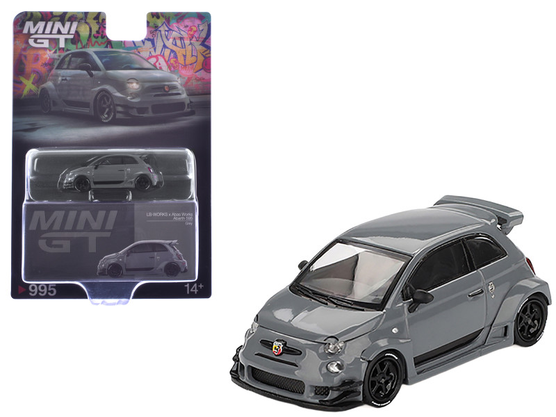 ABARTH 595 #49 LB Works x Abas Works Gray Limited Edition 1/64 Diecast Model Car Mini GT MGT00995
