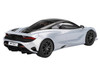 McLaren 750S Ice Silver Metallic with Black Top 1/18 Model Car Top Speed TS0546