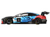 BMW M4 GT3 EVO Presentation #1 White with Carbon Blue and Red Graphics 1/18 Model Car Top Speed TS0614