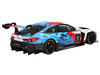 BMW M4 GT3 EVO Presentation #1 White with Carbon Blue and Red Graphics 1/18 Model Car Top Speed TS0614