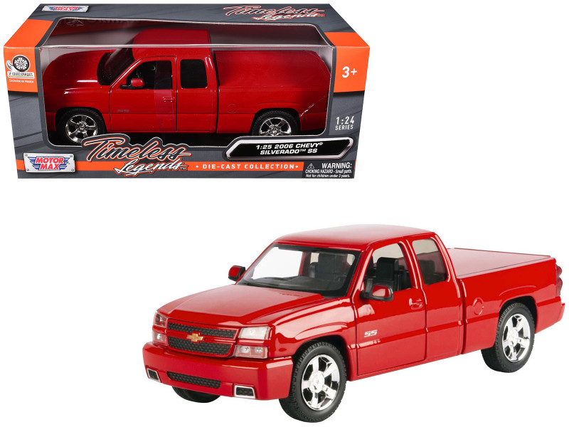 2006 Chevrolet Silverado SS Pickup Truck Red Timeless Legends Series 1/25 Diecast Model Car Motormax 79394R