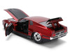 1973 Ford Mustang Mach 1 Red Metallic with Matt Black Hood and Black Stripes Bigtime Muscle Series 1/24 Diecast Model Car Jada 36589