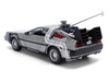 DeLorean Brushed Metal Time Machine with Lights Back to the Future 1985 Movie 40th Anniversary Special Packaging Hollywood Rides Series 1/24 Diecast Model Car Jada 36849