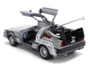 DeLorean Brushed Metal Time Machine with Lights Back to the Future 1985 Movie 40th Anniversary Special Packaging Hollywood Rides Series 1/24 Diecast Model Car Jada 36849