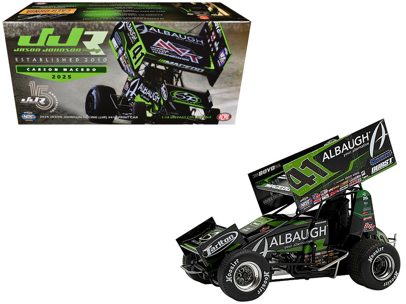 Winged Sprint Car #41 Carson Macedo Albaugh Jason Johnson Racing 2025 1/18 Diecast Model Car ACME A1825008