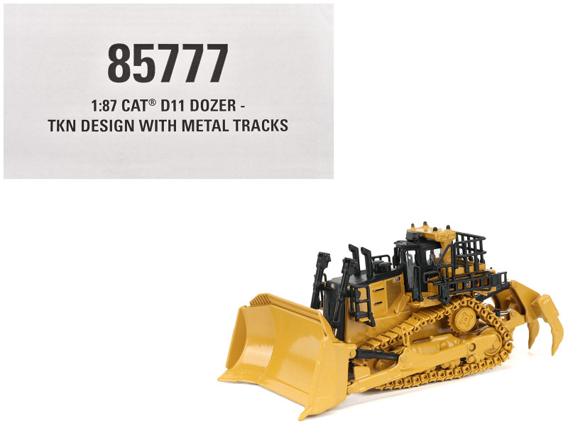 CAT Caterpillar D11 Track Type Dozer TKN Design Yellow High Line Series 1/87 (HO) Diecast Model Diecast Masters 85777