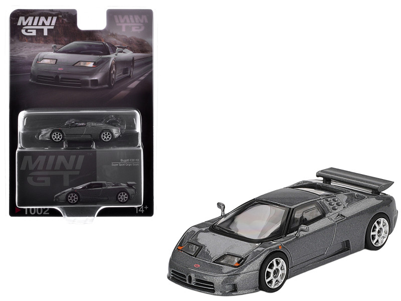 Bugatti EB110 Super Sport Grigio Scuro Dark Gray Metallic Limited Edition 1/64 Diecast Model Car Mini GT MGT01002