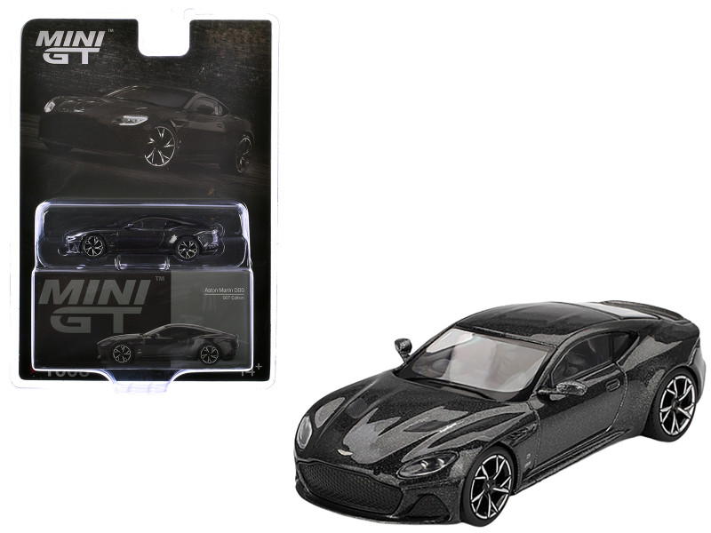Aston Martin DBS RHD Right Hand Drive 007 Edition Black Metallic Limited Edition 1/64 Diecast Model Car Mini GT MGT01008