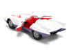 Mach 5 White with Red Stripes and Interior Speed Racer 1967 TV Series Anime Hollywood Rides Series 1/32 Diecast Model Car Jada 35882