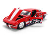 1963 Chevrolet Corvette Stingray #63 Chevy Racing Red with White and Blue Stripes Bigtime Muscle Series 1/24 Diecast Model Car Jada 36594