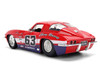 1963 Chevrolet Corvette Stingray #63 Chevy Racing Red with White and Blue Stripes Bigtime Muscle Series 1/24 Diecast Model Car Jada 36594