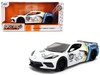 2020 Chevrolet Corvette Stingray C8 #89 Michelin White with Yellow and Blue Stripes Bigtime Muscle Series 1/24 Diecast Model Car Jada 36597