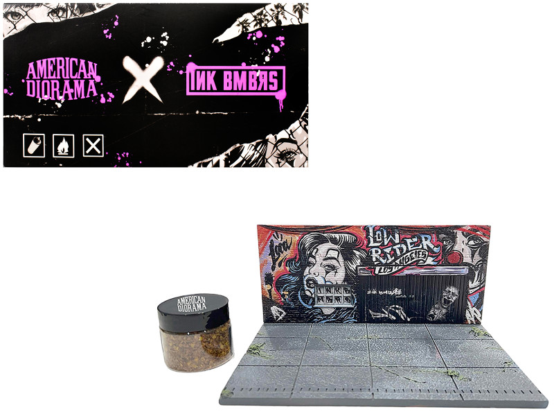 American Diorama X INK BMBRS LA Lowrider Street Art Diorama for 1/64 Scale Models American Diorama AD-2423MJ