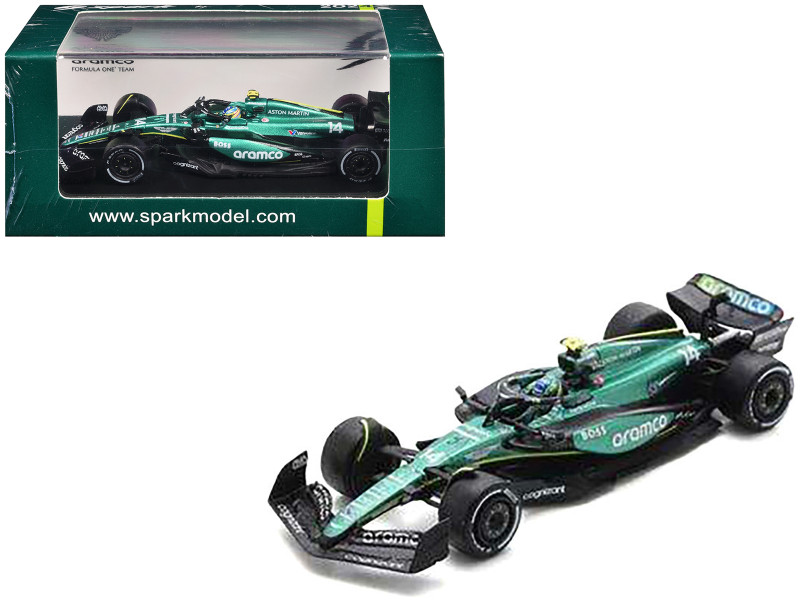 Aston Martin AMR24 #14 Fernando Alonso Formula One F1 Saudi Arabian GP 2024 1/64 Diecast Model Car Spark Y380